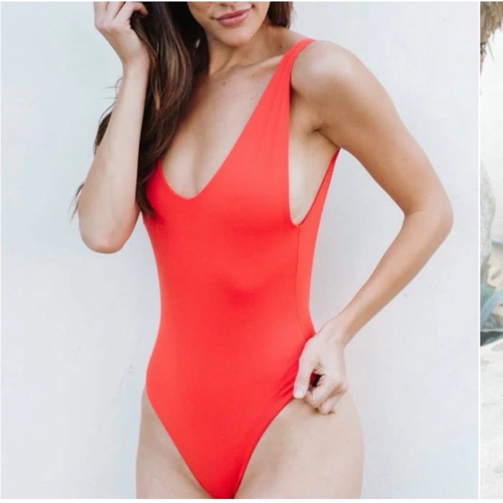 LONDRE- The Minimalist - Fiesta Red One-Piece Swimsuit